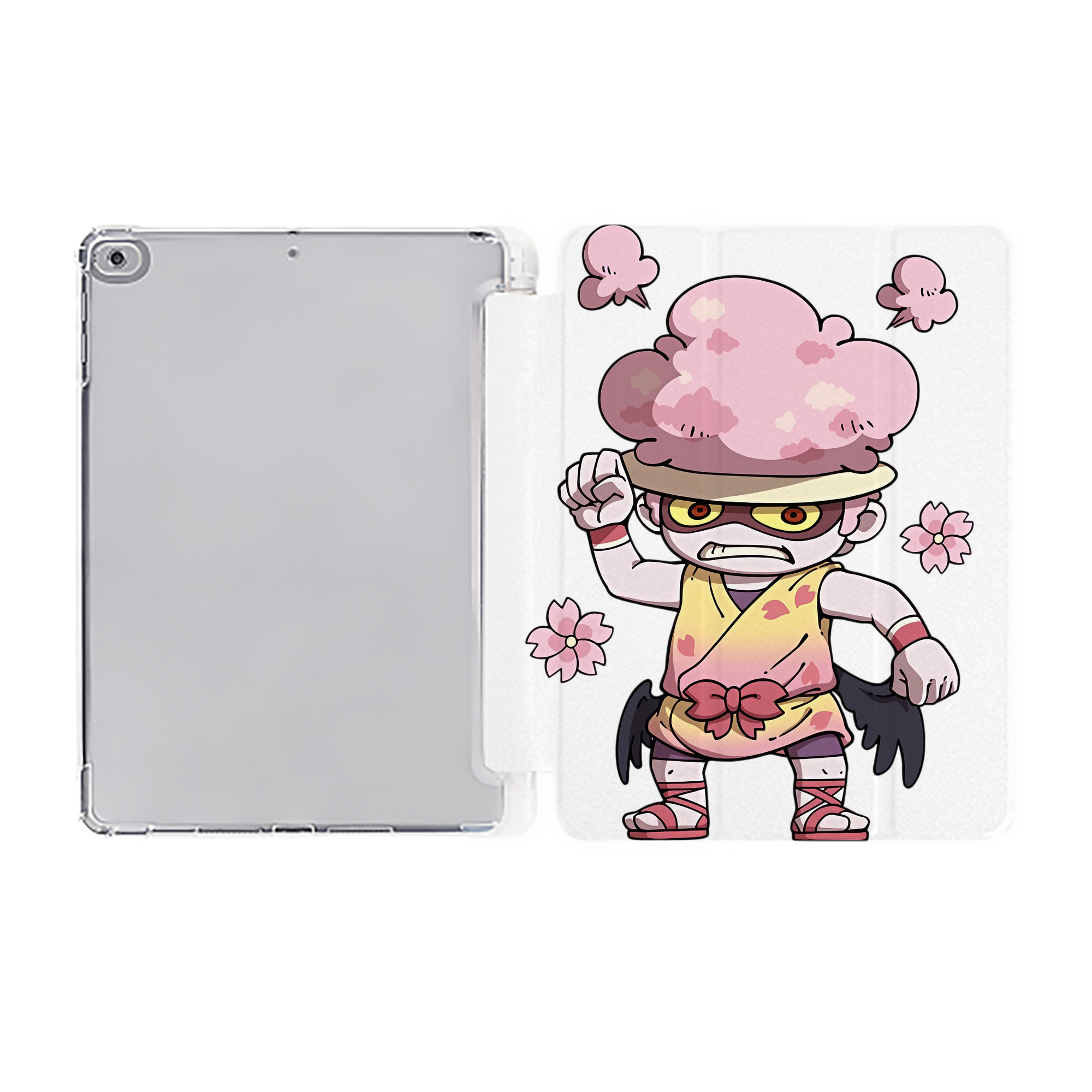 （画像用） 妖怪ウォッチ Yo-kai Watch IPad ケース ペン収納付き 三つ折りスタンド PUレザー×シリコン 対応機種9.5/10.5/10.9インチ